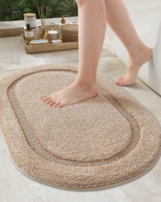 Khaki Absorbent Non-Slip Bath Rug 24"x43"