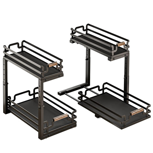 Sliding Dual-Tier Sink Shelves